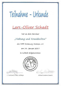 Zertifikat Lars-Oliver Haltung und Krankheiten